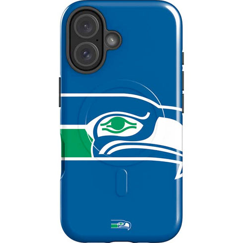 NFL Seattle Seahawks Retro Logo iPhone 16 Magsafe Impact Case